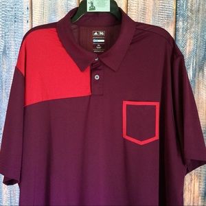 ADIDAS Puremotion Coolmax Maroon Cranberry Polo